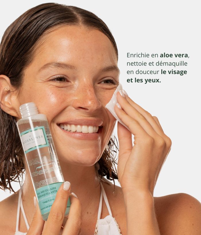 Eau micellaire démaquillante à l’aloe véra