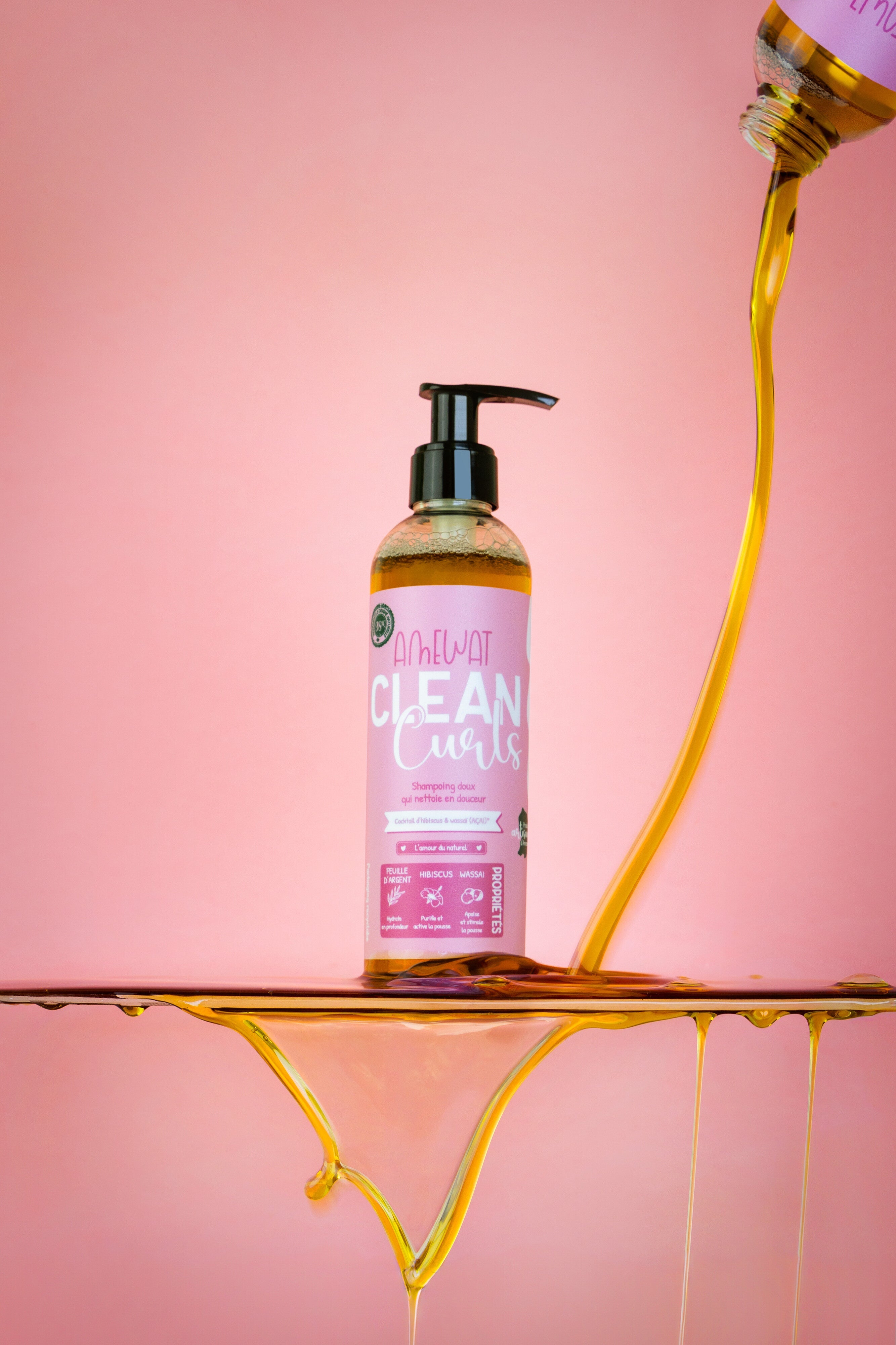 Clean Curls 🫐 Shampoing ultra doux à la feuille d'argent et hibiscus