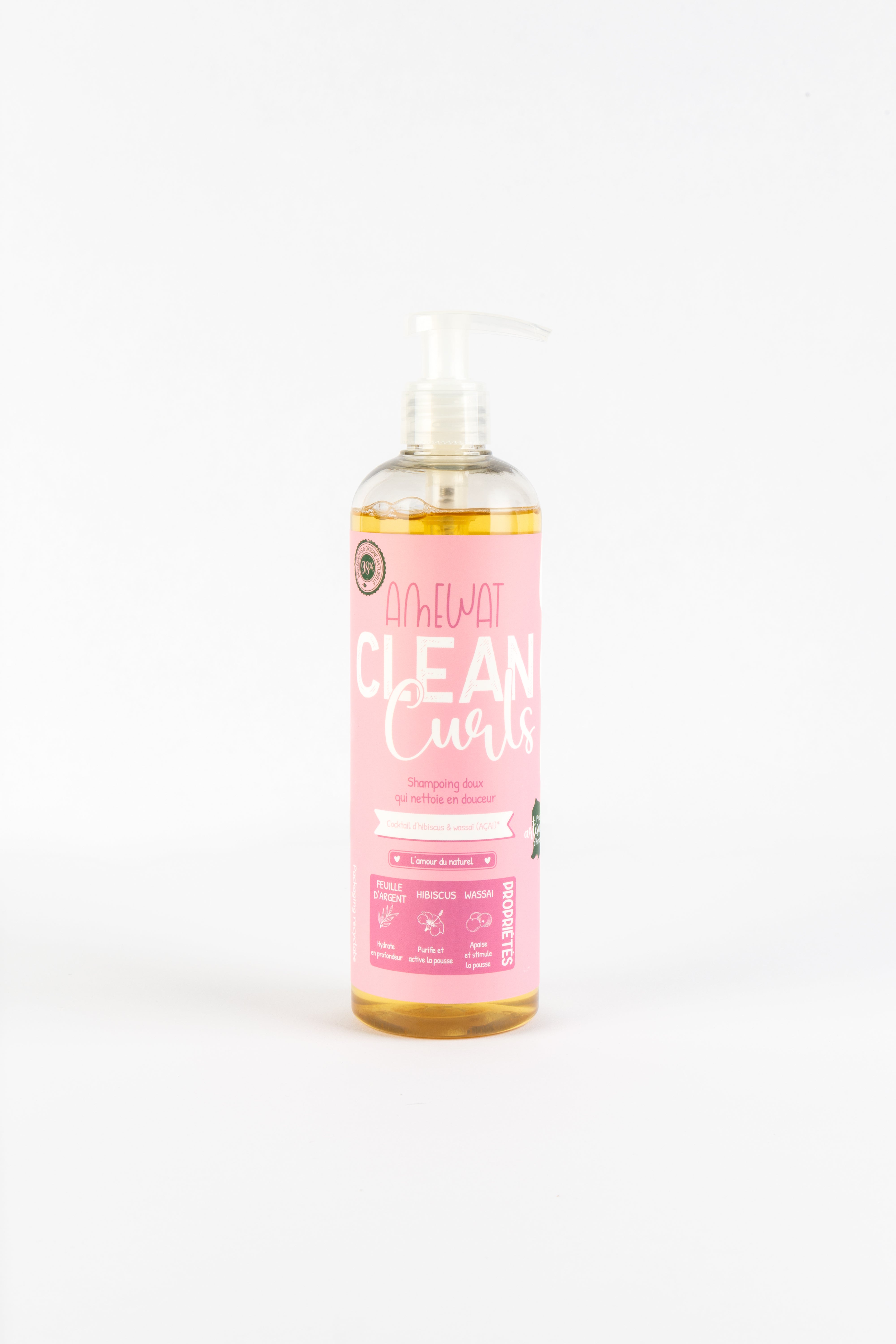 Clean Curls 🫐 Shampoing ultra doux à la feuille d'argent et hibiscus