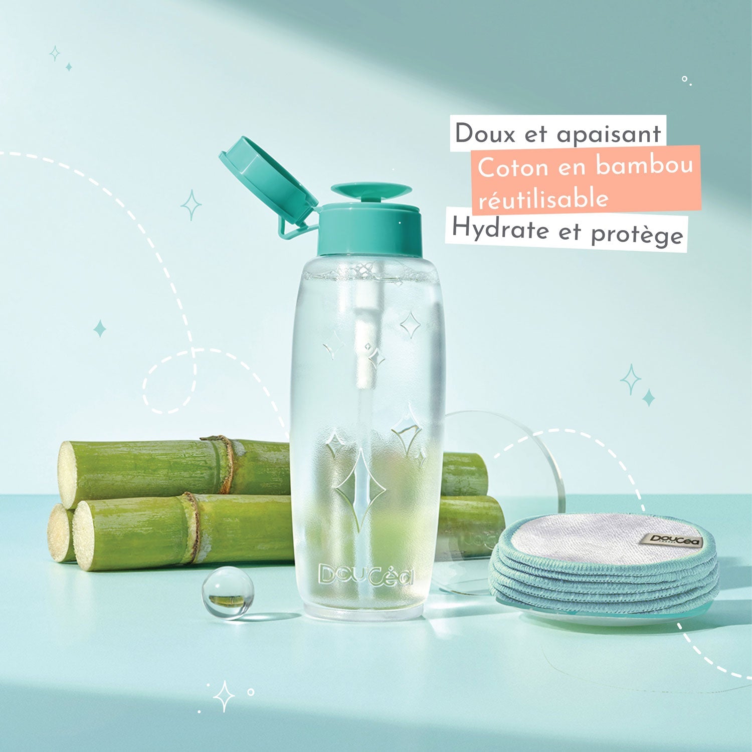 Kit Soin Nettoyant • Set Eau Micellaire (bouteille/coton pad/recharge 300ml)