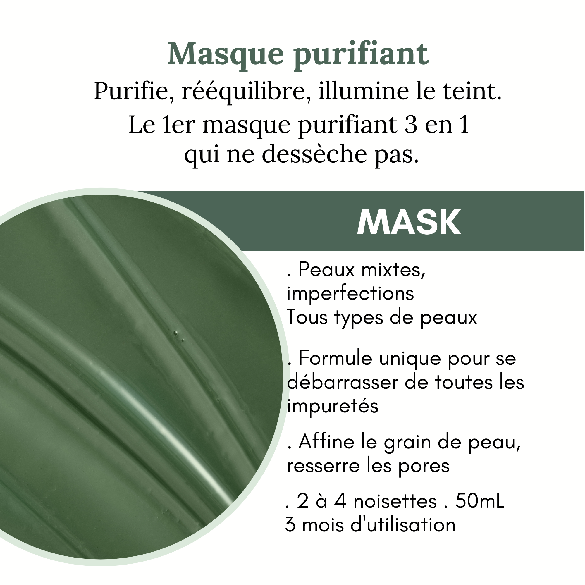 Masque visage détox et éclat MASK