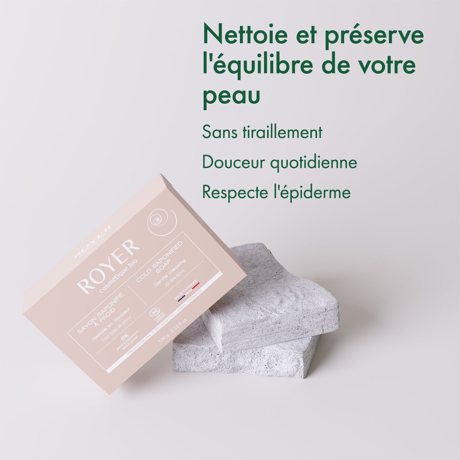 Savon solide bio à la bave d'escargot