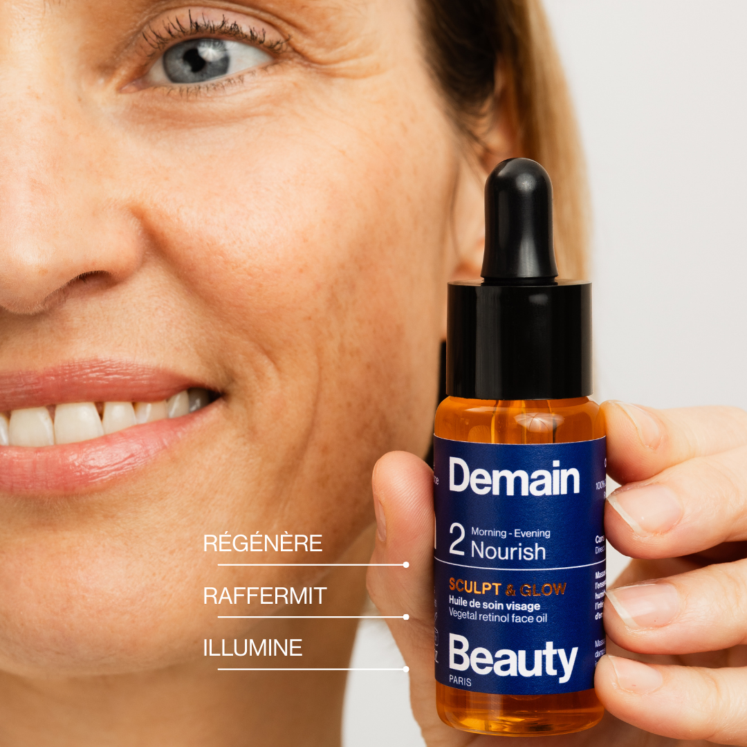 Huile de soin visage au rétinol végétal