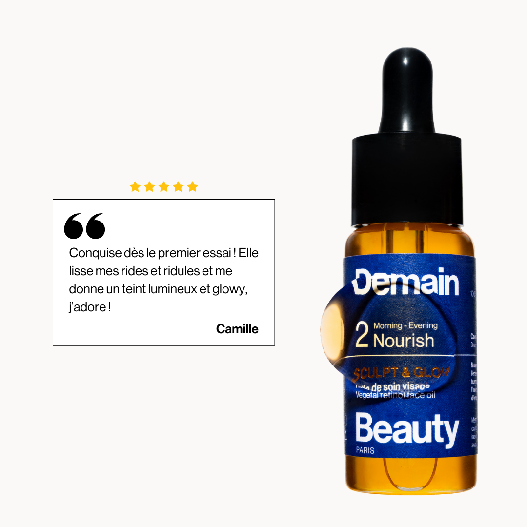 Huile de soin visage au rétinol végétal