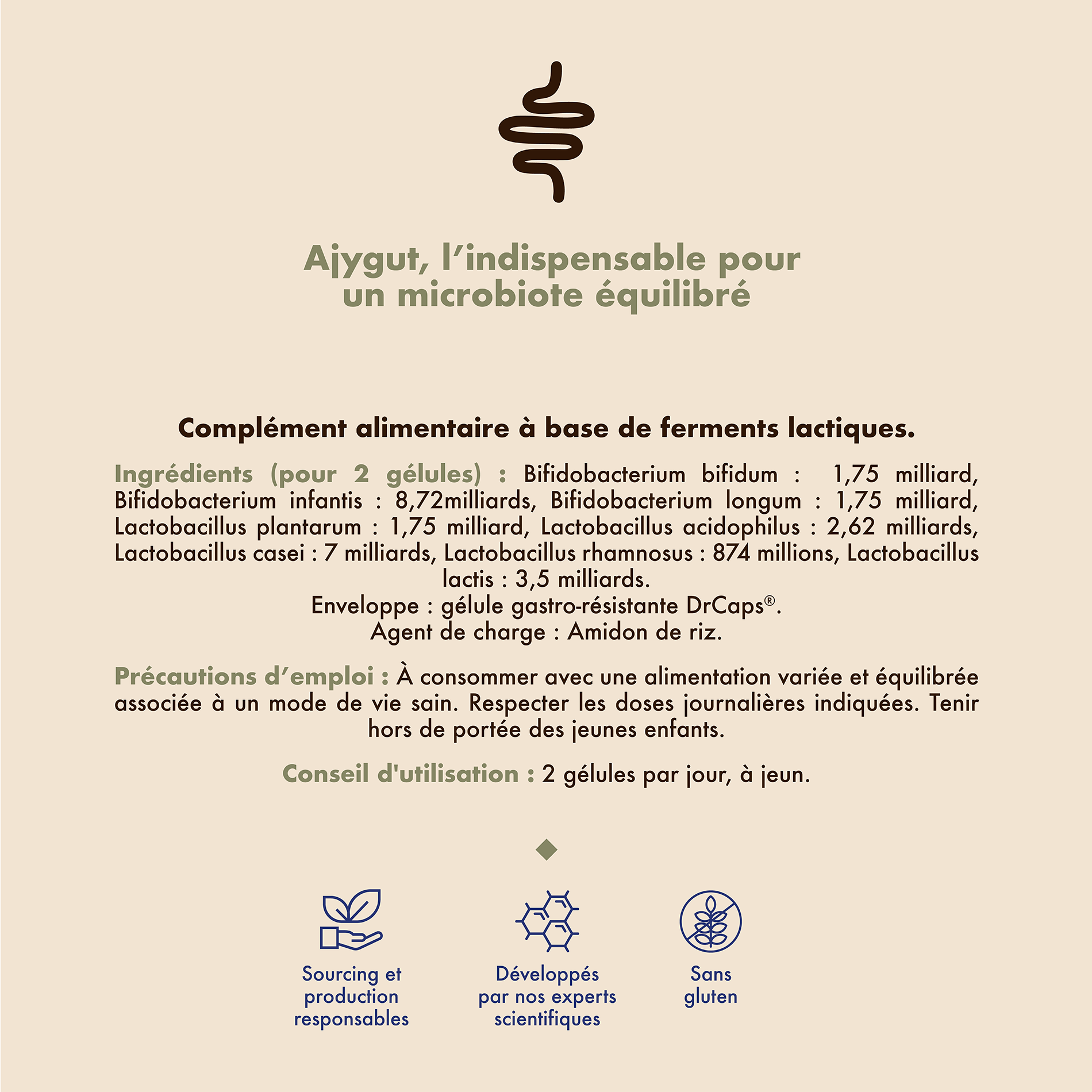 AJYGUT - Probiotiques - Microbiote intestinal