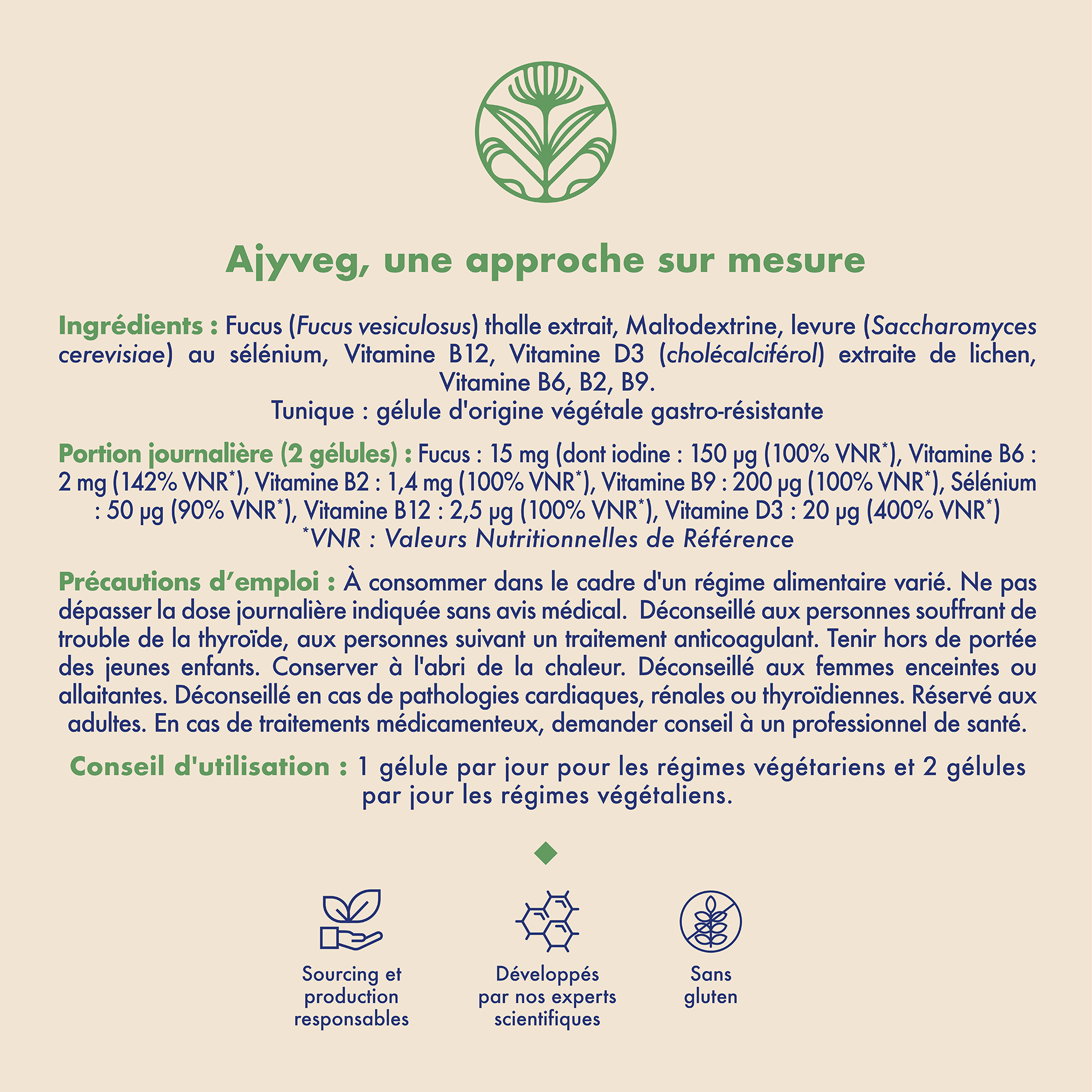 AJYVEG - Compléments alimentaires - Régime végétarien et vegan
