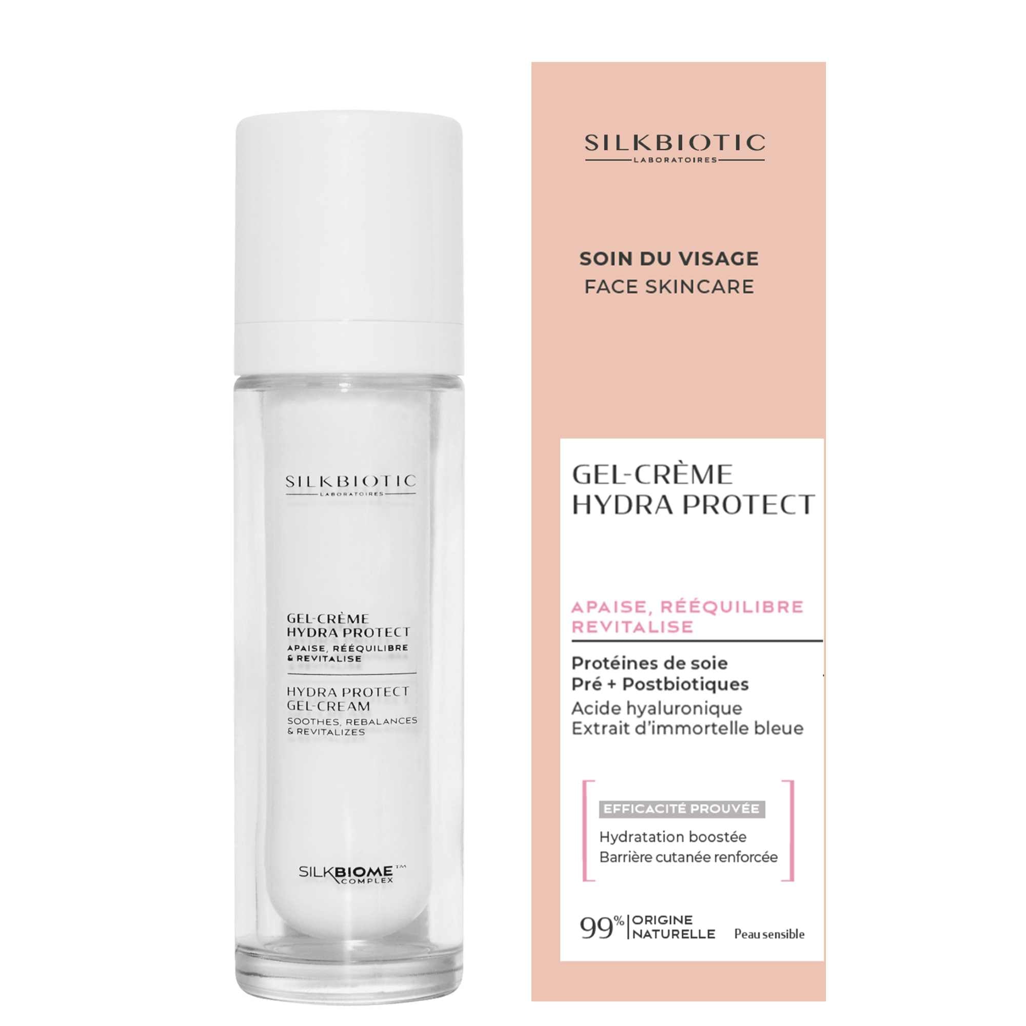 Gel-crème Hydra Protect – Visage – 50ml – SILKBIOTIC