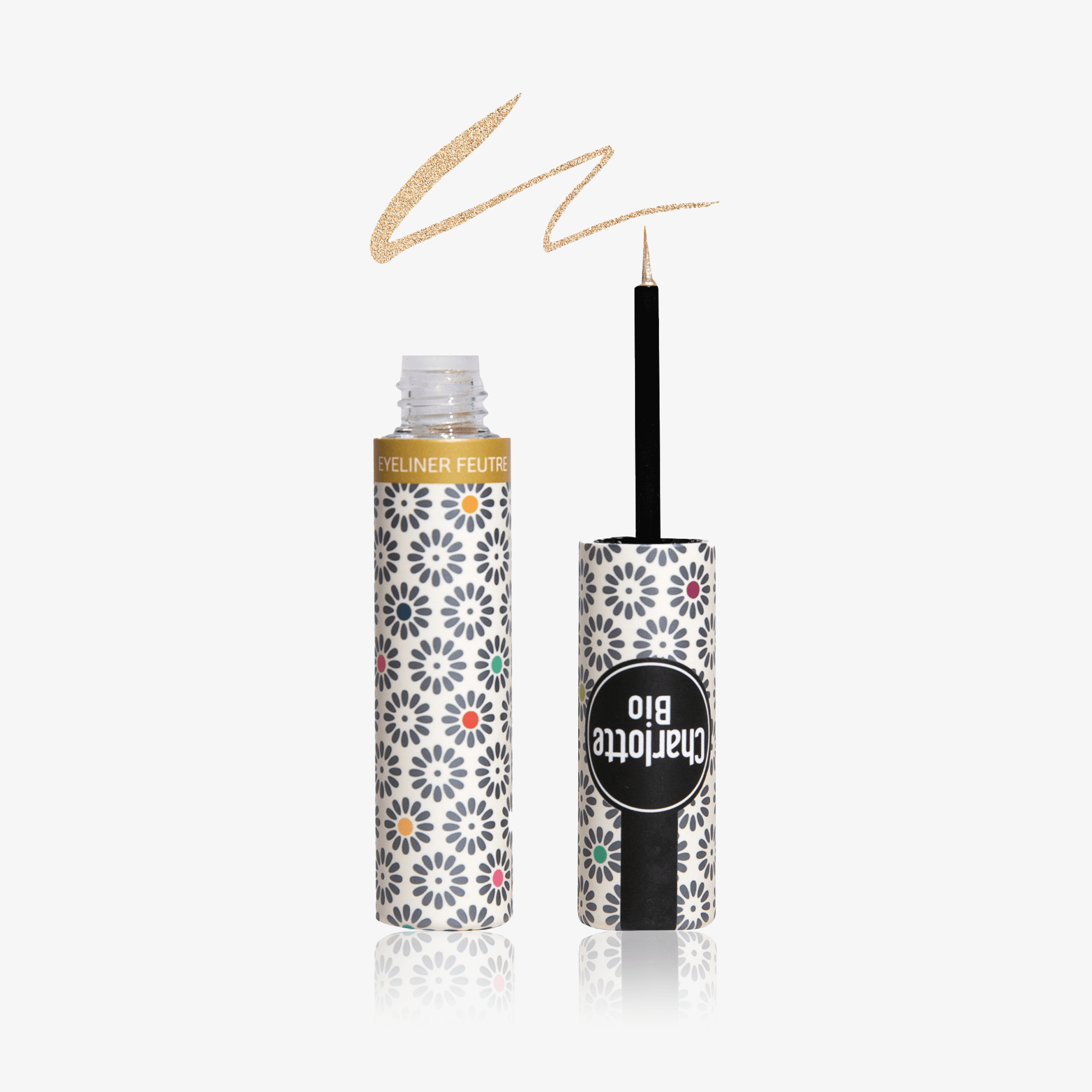 L’eyeliner pinceau pailleté BIO