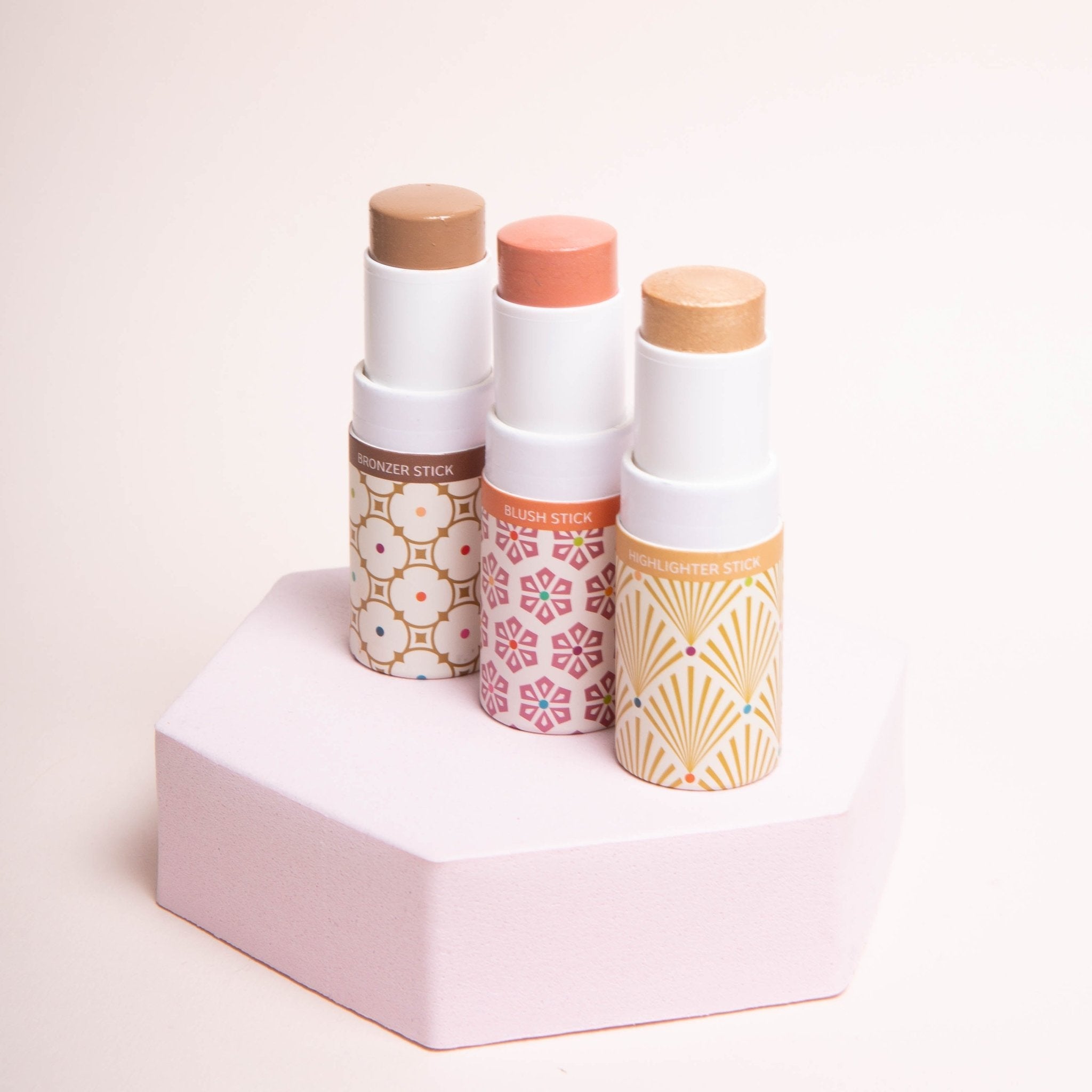 Trio sticks teint : bronzer + blush + highlighter