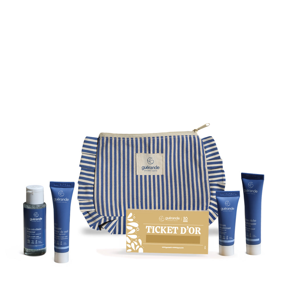 Trousse de voyage, routine visage hydratante