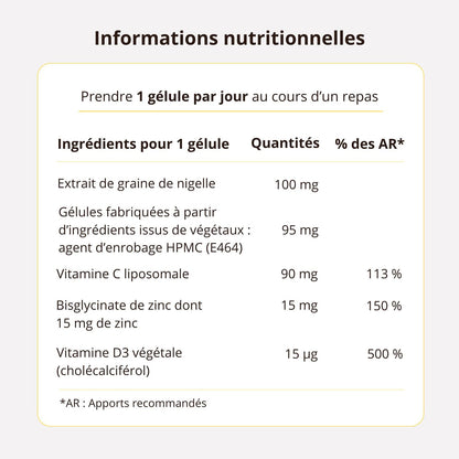 Énergie & Santé - Nigelle et Vitamine C, D - Cure de 2 mois
