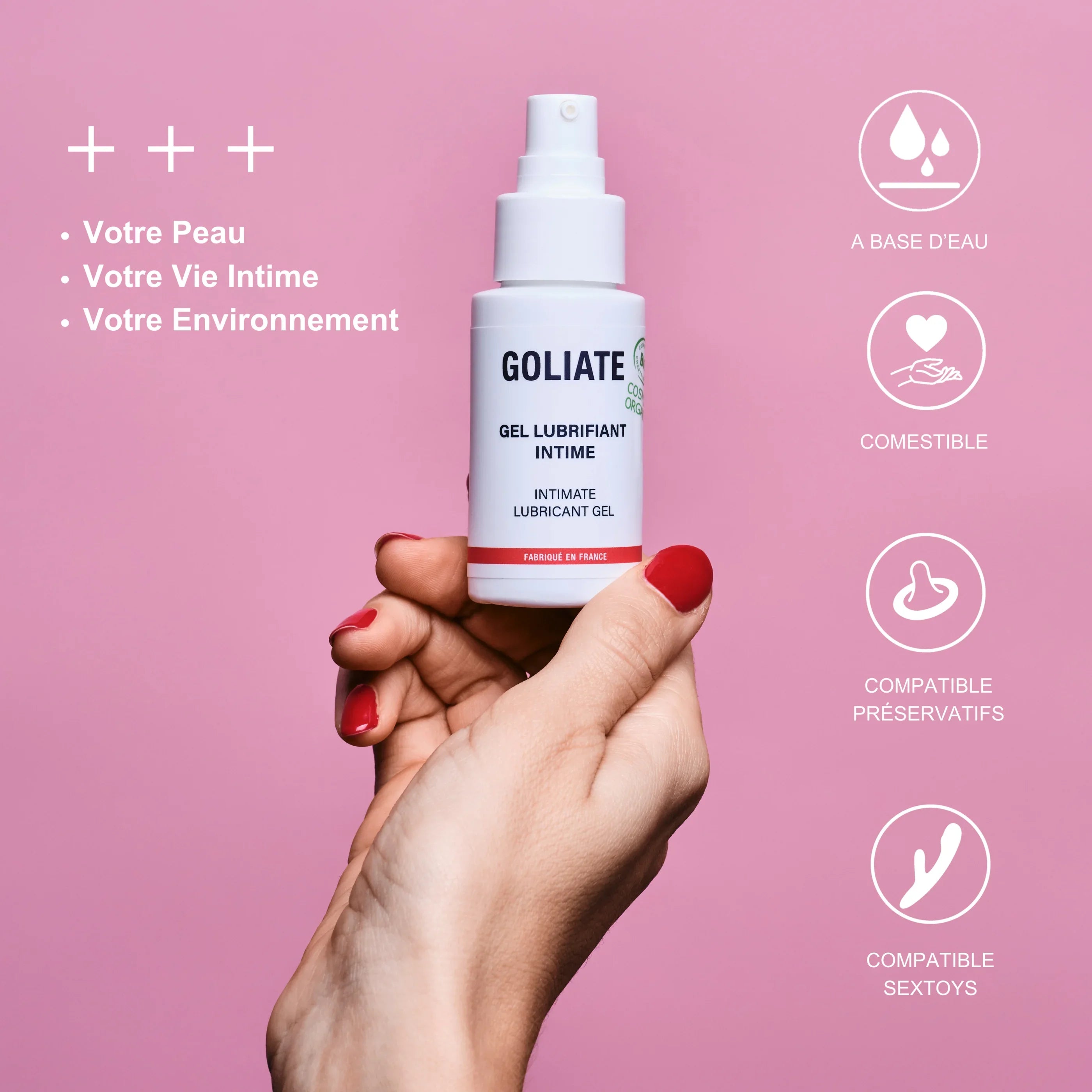 Gel lubrifiant intime naturel bio Goliate made in France