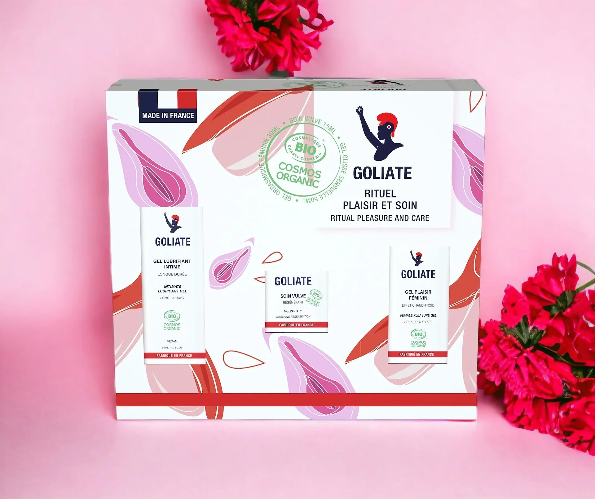 Coffret rituel plaisir et soin cadeau ideal couple mère femme soin vulve clitoris lubrifiant intime Goliate