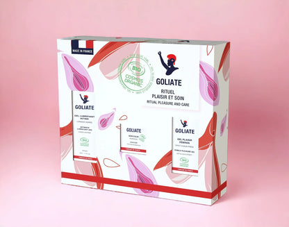 Coffret rituel plaisir et soin cadeau ideal couple mère femme soin vulve clitoris lubrifiant intime Goliate