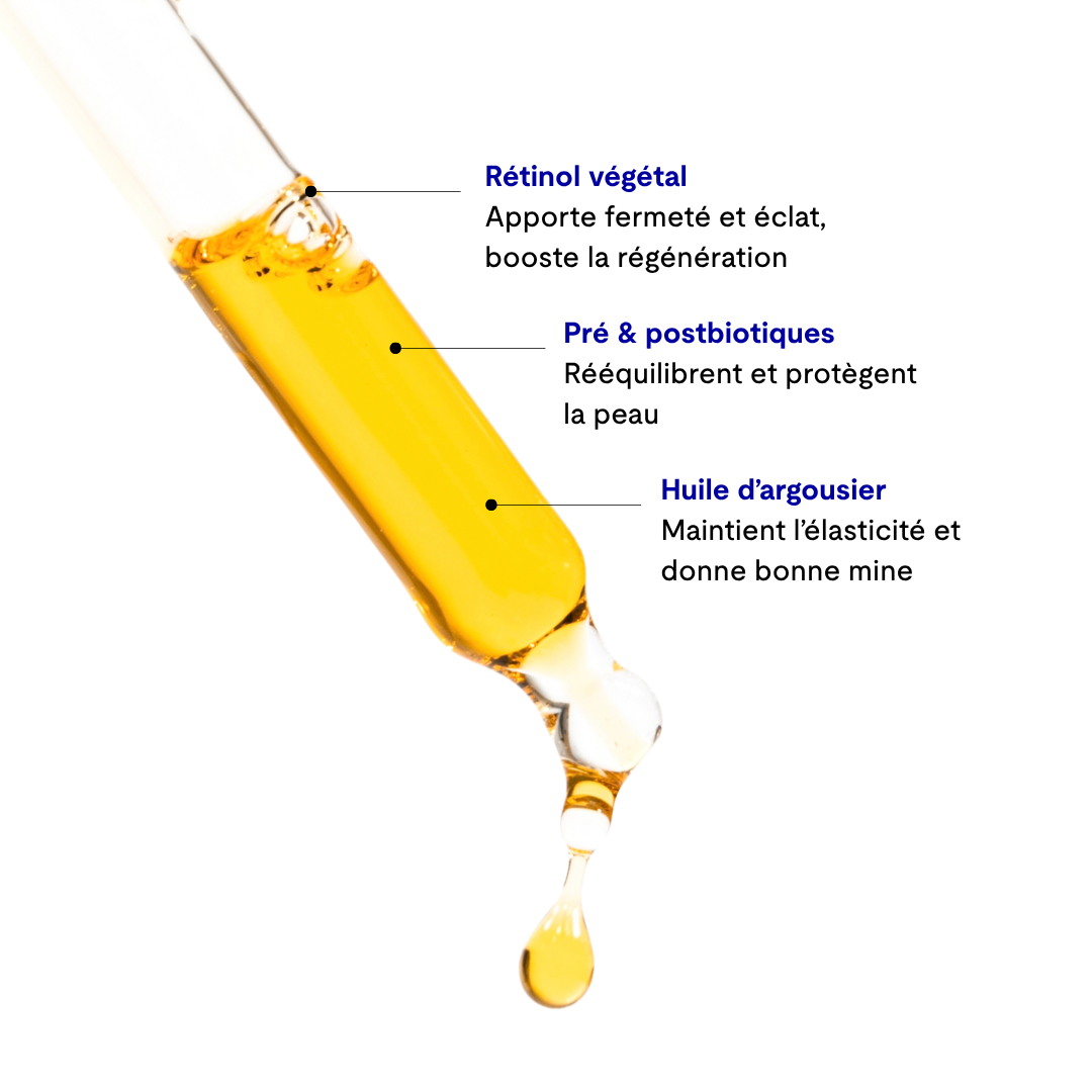 Huile de soin visage au rétinol végétal