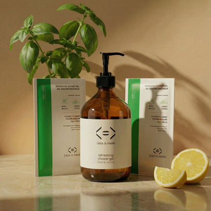coffret prestige - gel douche fraîcheur 500 ml [basilic + citron]