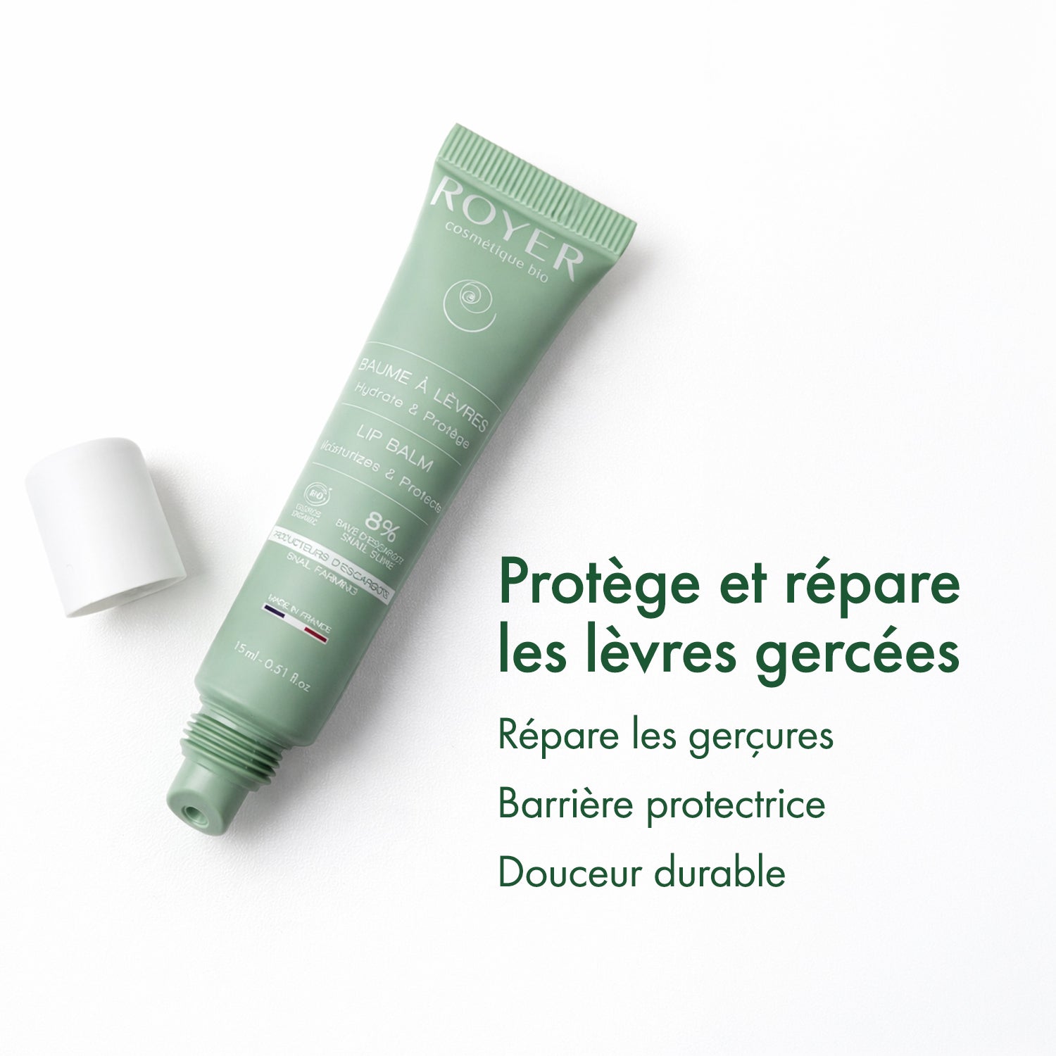 Baume à lèvres bio à la bave d'escargot