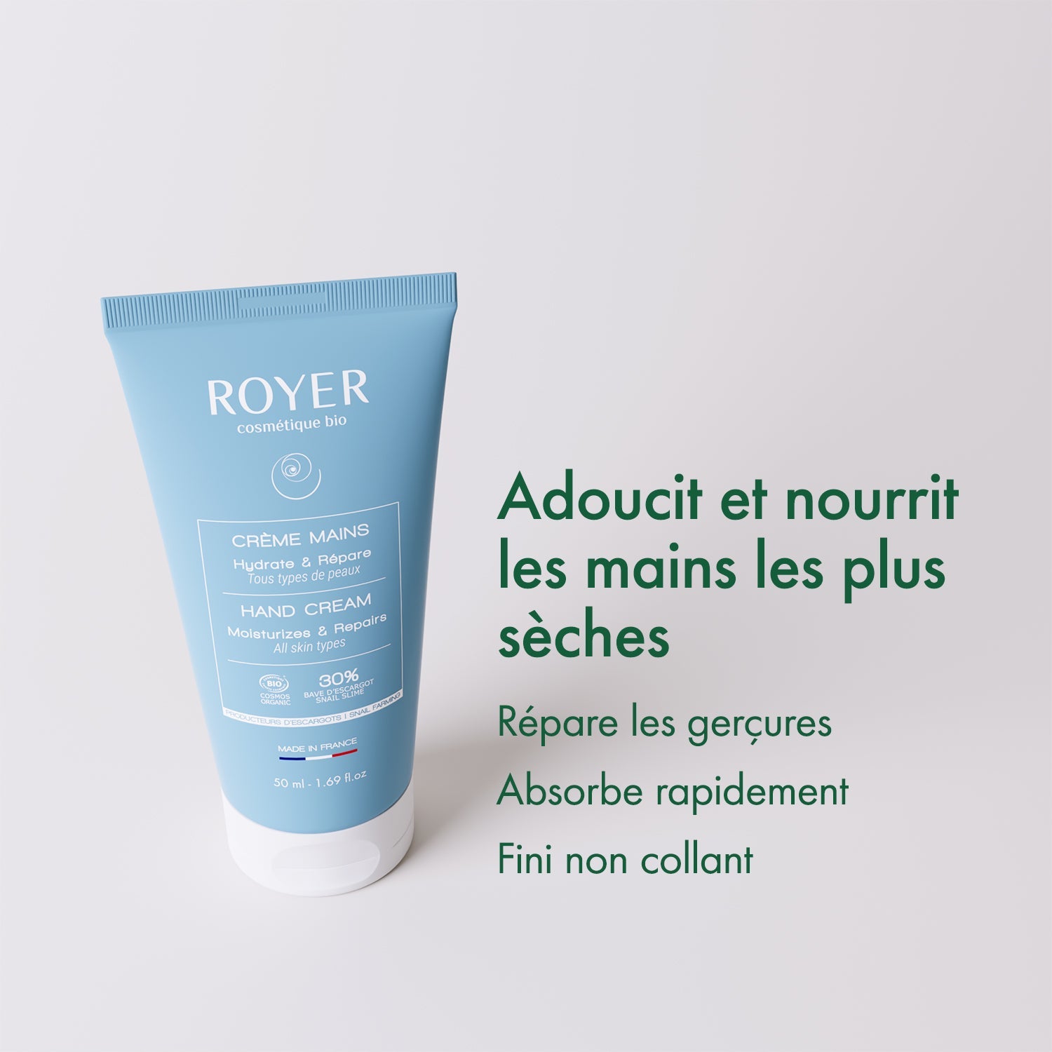 Crème mains bio à la bave d'escargot