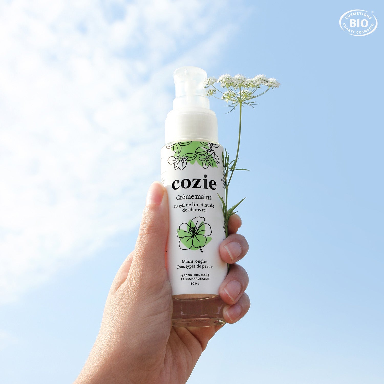 Crème mains au gel de lin et huile de chanvre