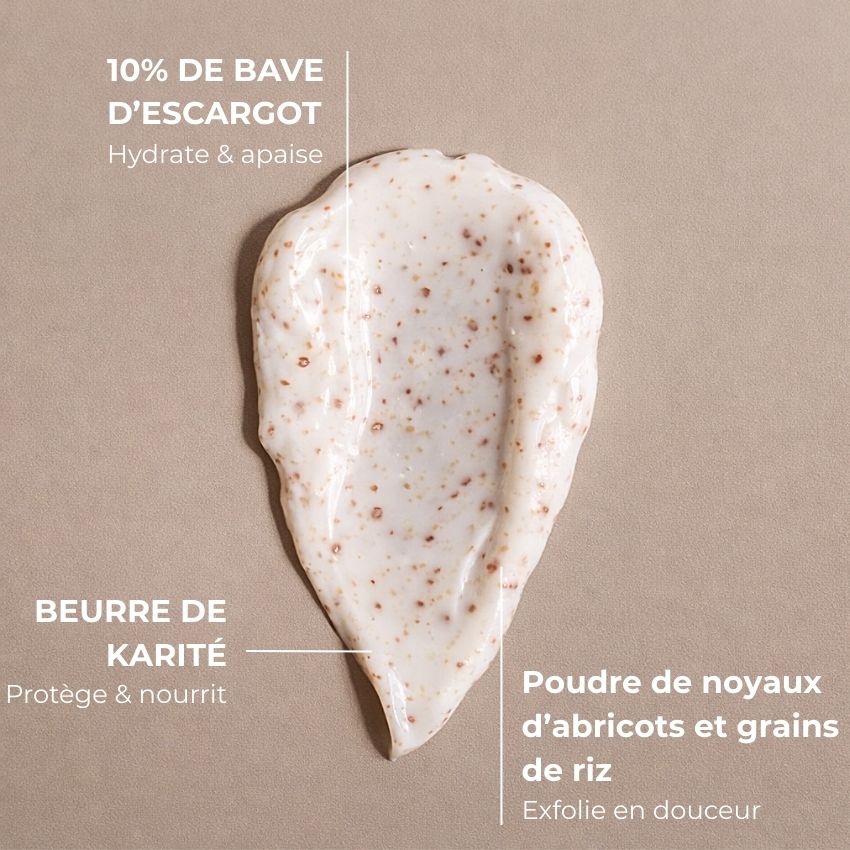 Exfoliant visage bio à la bave d'escargot