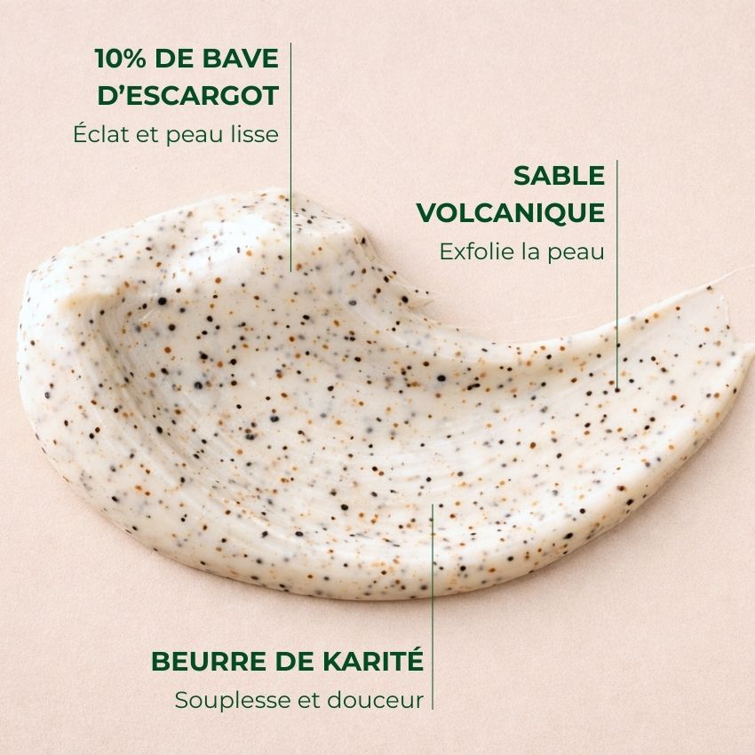 Gommage corps bio à la bave d'escargot