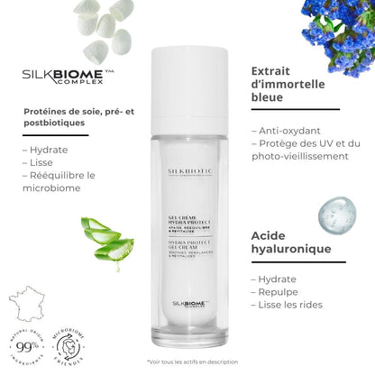 Gel-crème Hydra Protect – Visage – 50ml – SILKBIOTIC