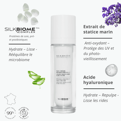 Gel-crème Hydra Protect – Visage – 50ml – SILKBIOTIC