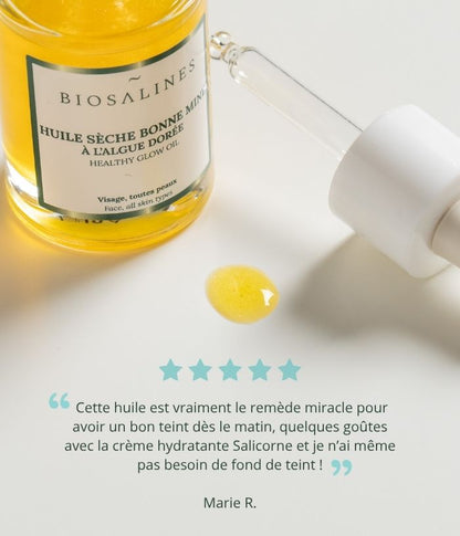 Huile sèche bonne mine à l’algue dorée