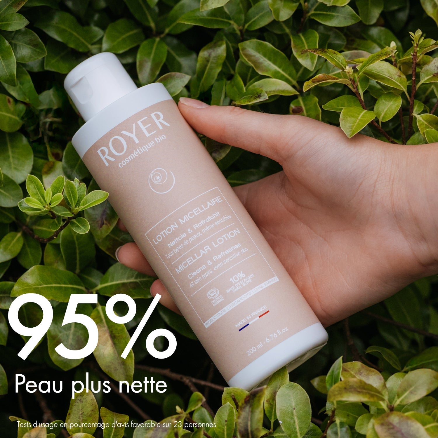 Lotion micellaire bio à la bave d'escargot