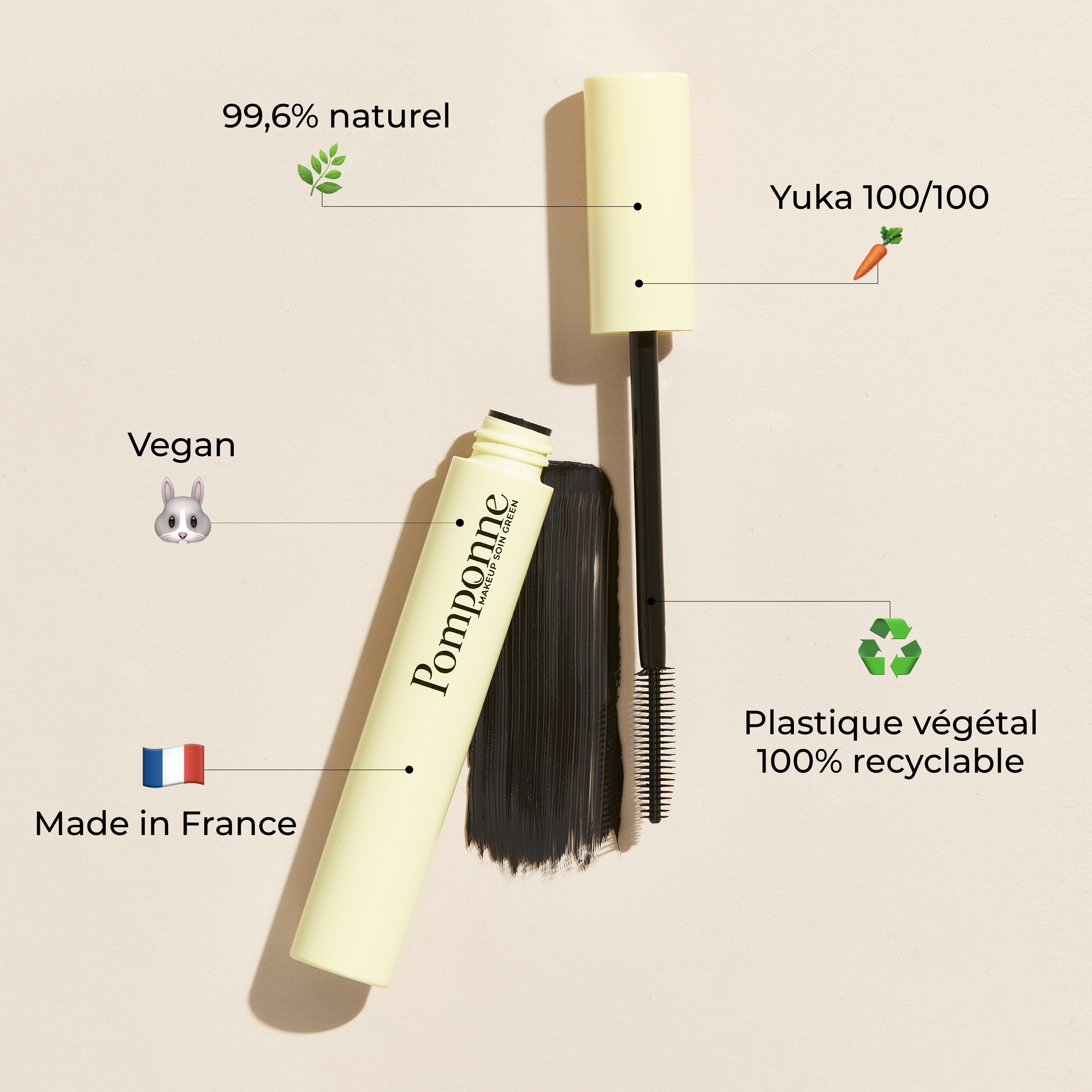 Mascara naturel booster de cils • Mascara Noir intense