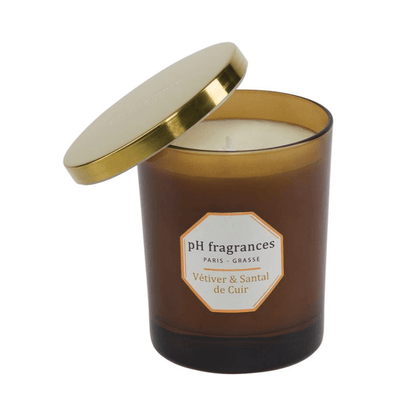 Vetiver &amp; Leather Sandalwood Candle