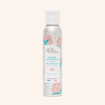 Poudre nettoyante visage fleur de coton naturel et bio