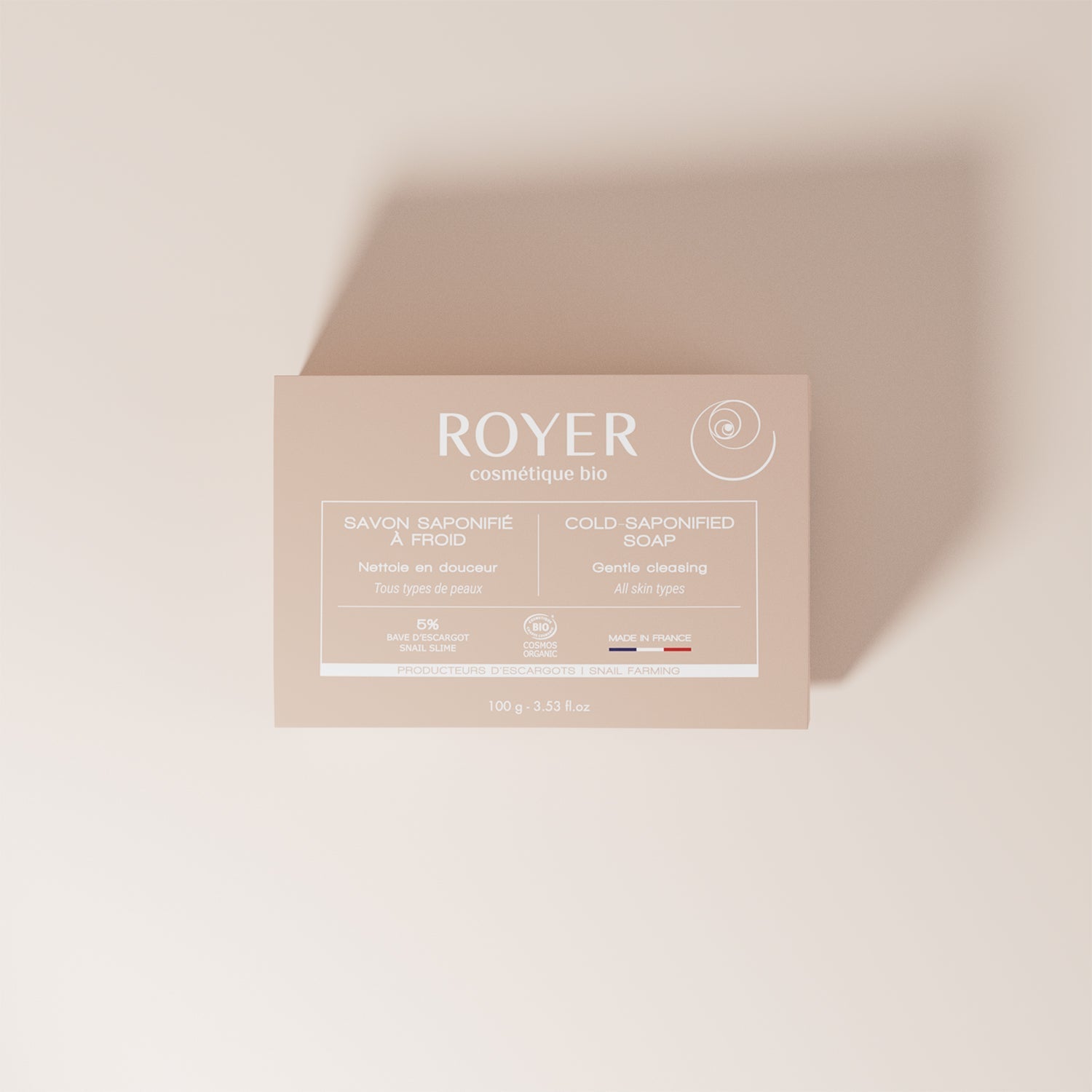 Savon solide bio à la bave d'escargot