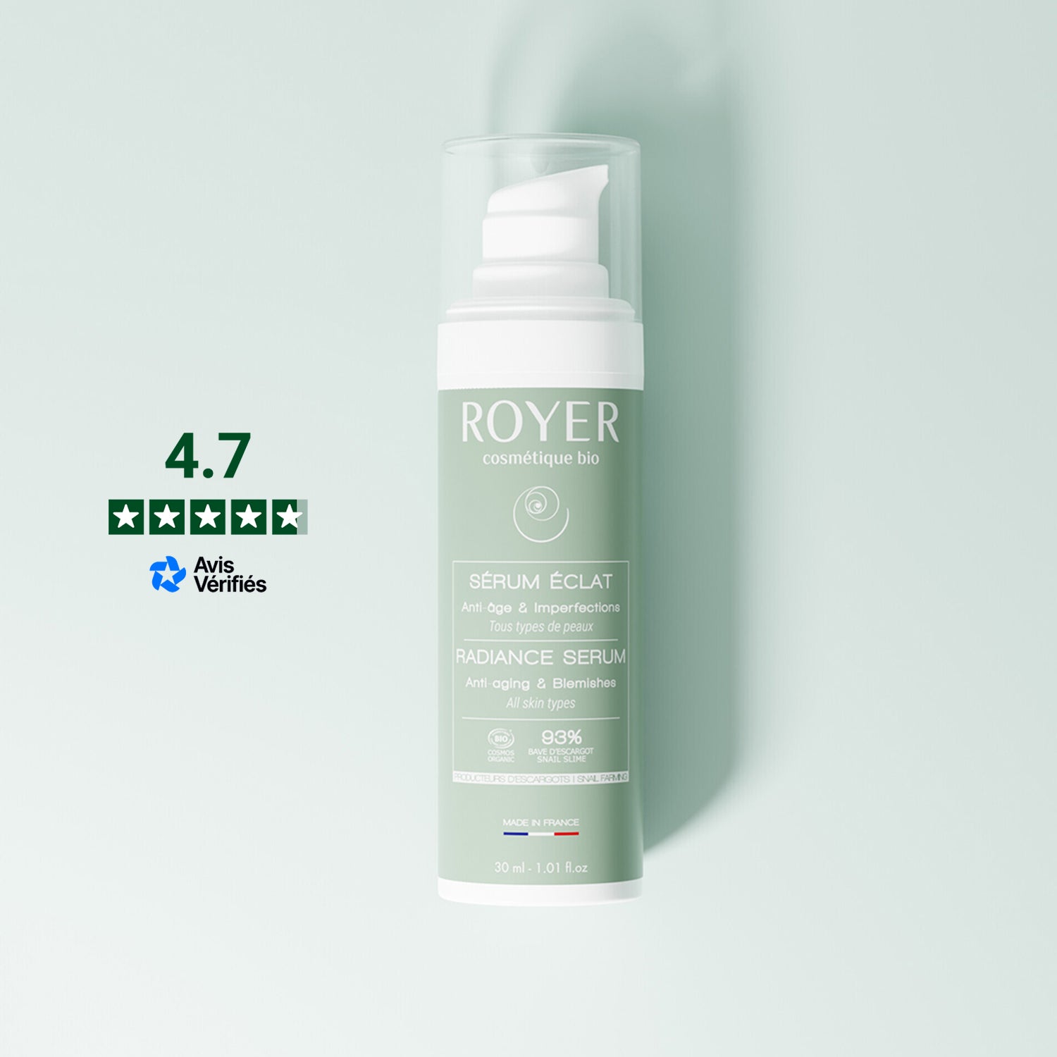 Sérum visage bio à la bave d'escargot