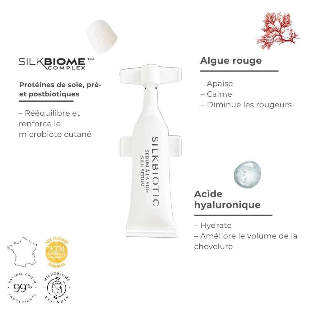 Sérum fortifiant à la soie – Cuir chevelu – Cure 1 Mois [10x5ml] | Anti-chute et repousse – SILKBIOTIC