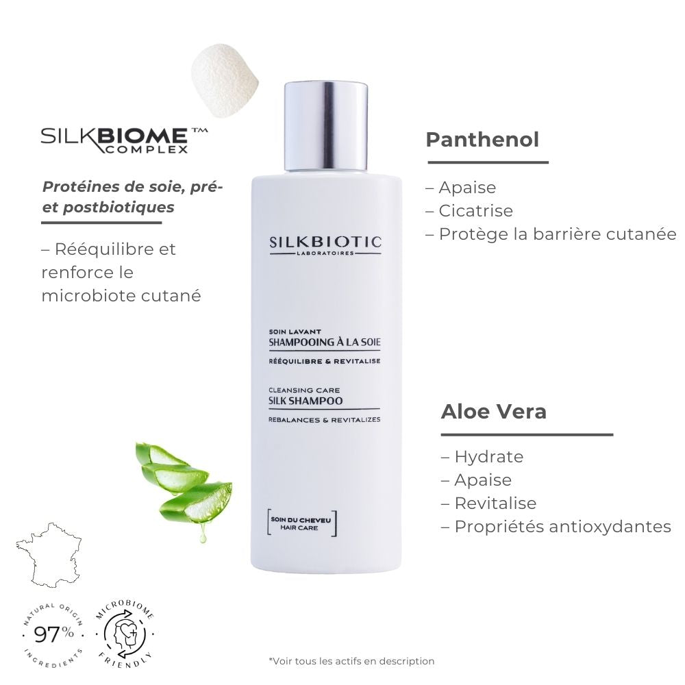 Shampoing à la soie – Soin lavant – 200ml – SILKBIOTIC