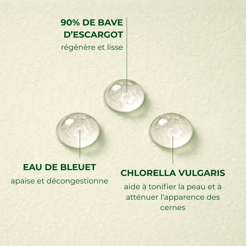 Soin contour des yeux bio à la bave d'escargot