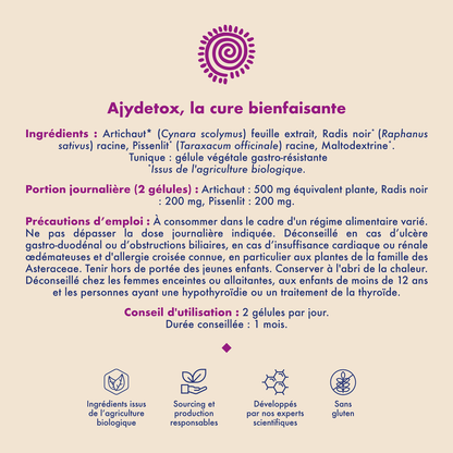 AJYDETOX BIO - Digestion et foie - Compléments alimentaires - Dépuratif