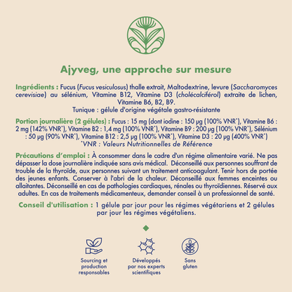 AJYVEG - Compléments alimentaires - Régime végétarien et vegan