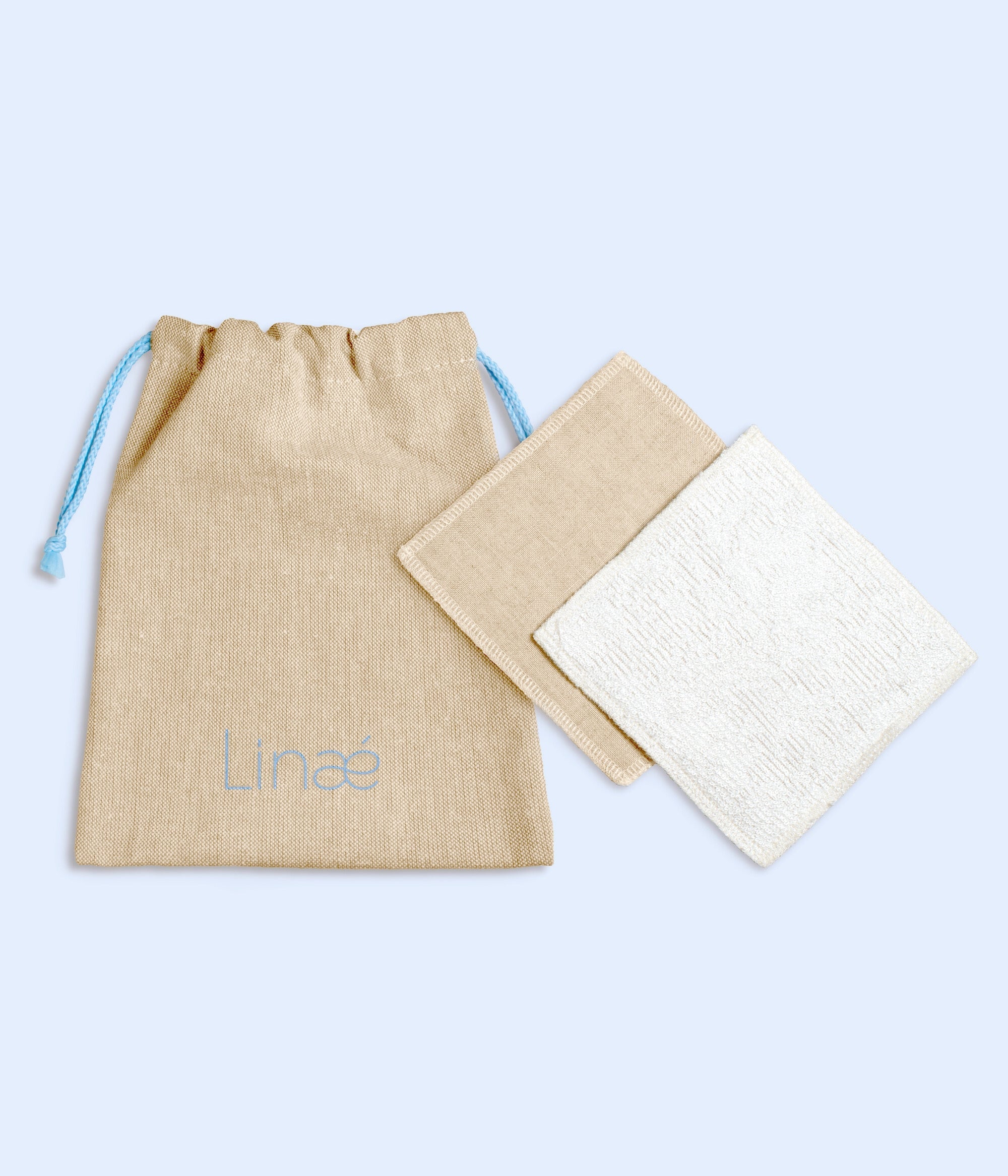 Carrés démaquillants lavables biface - Lin BIO & bambou