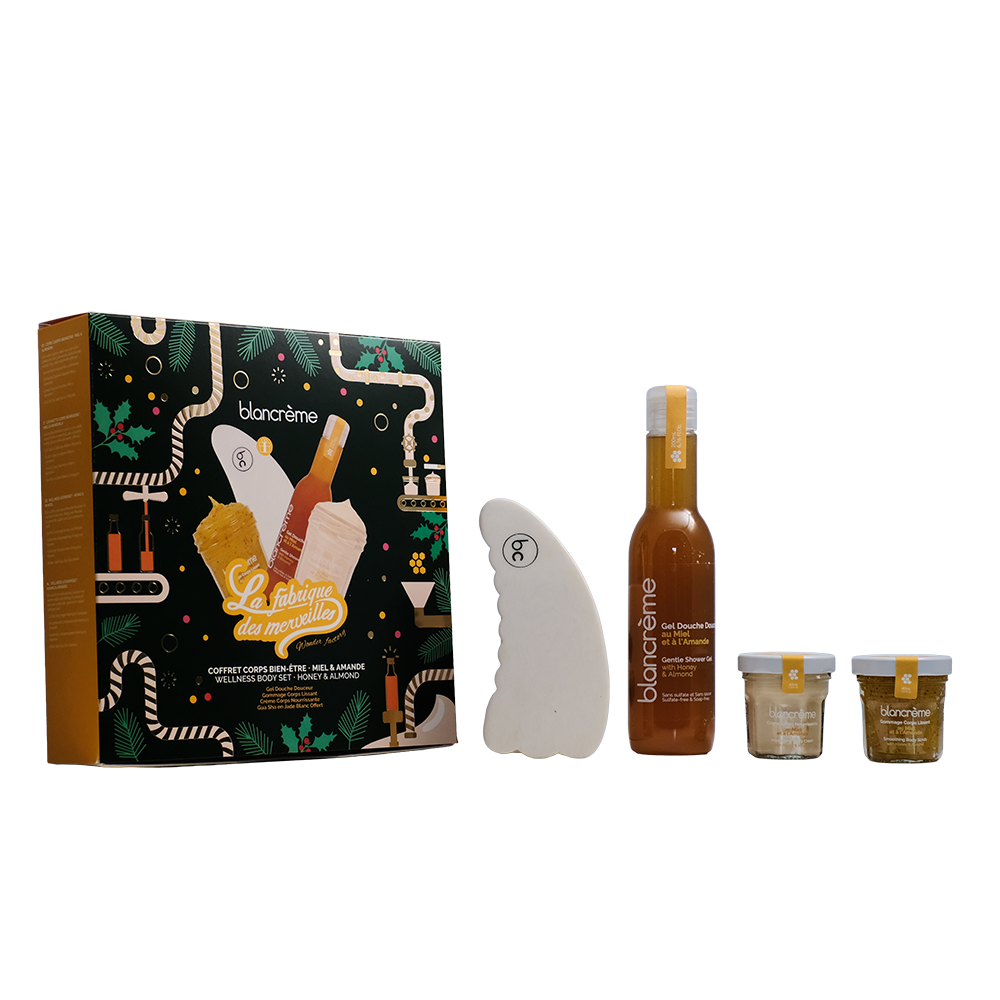Coffrets bien être corps - Gua Sha - Miel & Amande