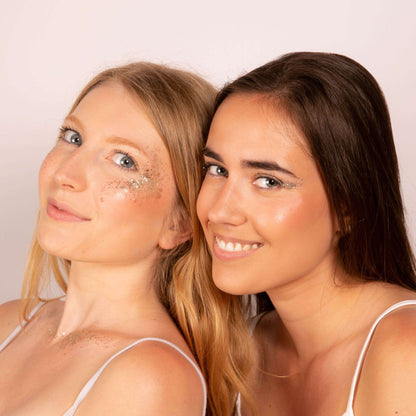 Kit paillettes visage｜Gold, Silver, Bleu + Pinceau + Baume
