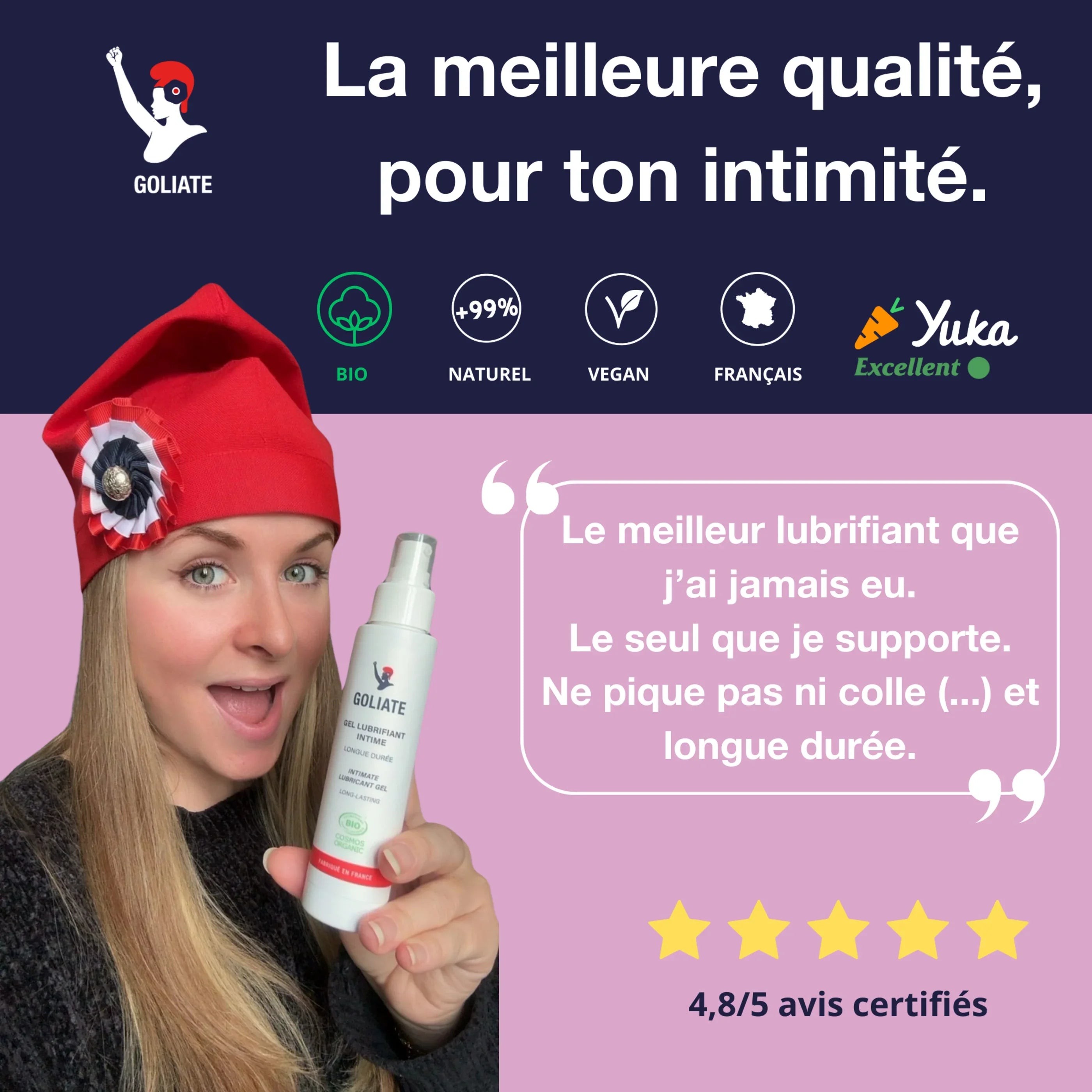 meilleur gel lubrifiant intime longue durée naturel bio Goliate