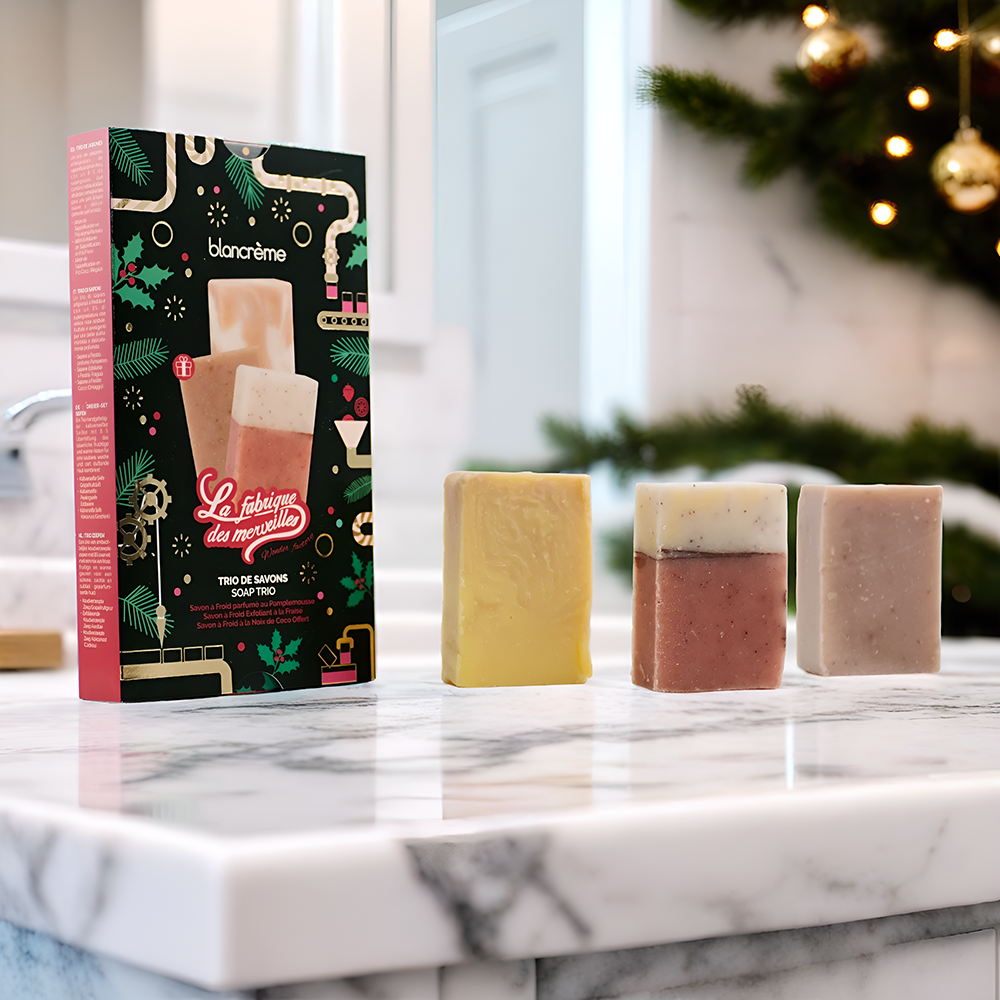 Trio savons pour le corps - Fraise, Pamplemousse & Coco